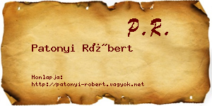 Patonyi Róbert névjegykártya
