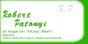 robert patonyi business card